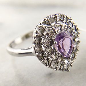 Genuine Gemstone Brazilian Amethyst Fashion Ring Size 8